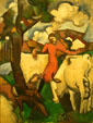 Marie Ressort painting by Roger de la Fresnaye at Albright-Knox Art Gallery. Buffalo, NY.