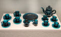 English glass child's tea set at Corning Museum of Glass. Corning, NY.