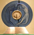 French glass Day & Night clock by René Lalique at Corning Museum of Glass. Corning, NY.