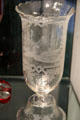 Bohemian goblets engraved with battle of Monitor & Merrimac at Corning Museum of Glass. Corning, NY.