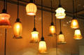 Collection of mostly American Art Nouveau lampshades at Corning Museum of Glass. Corning, NY.
