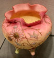 Burmese footed bowl in Queen's pattern by Mount Washington Glass Co. of New Bedford, MA at Corning Museum of Glass. Corning, NY.