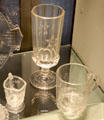 Glass souvenir cups & beer glass from Philadelphia Centennial Exhibition at Corning Museum of Glass. Corning, NY.