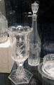 Eagle engraved glass celery vase & decanter from tableware of President Andrew Jackson by Bakewell, Page & Bakewell of Pittsburgh at Corning Museum of Glass. Corning, NY.