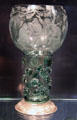 Netherlands glass Roemer with dancing peasants at Corning Museum of Glass. Corning, NY.