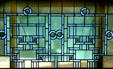 Stained glass window by Louis H. Sullivan from Chicago Auditorium at Corning Museum of Glass. Corning, NY.