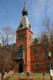 Entrance tower of Sage Hall on Cornell Campus. Ithaca, NY