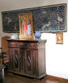 Tapestry over Italian credenza music room at Hyde House. Glens Falls, NY.