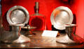 Pewter plates & candlesticks by Roycrofter Karl Kipp from his Tookay Shop at Elbert Hubbard Roycroft Museum. East Aurora, NY.