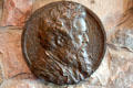 Portrait medallion of William Morris, founder of Arts &amp: Crafts movement, at Elbert Hubbard Roycroft Museum. East Aurora, NY.