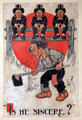 Is He Sincere? illustration by W.W. Denslow at Elbert Hubbard Roycroft Museum. East Aurora, NY.