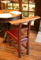 Roycroft meditation chair for reading at Elbert Hubbard Roycroft Museum. East Aurora, NY.