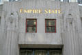 Sign & eagles of Empire State Building. New York, NY.