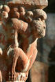 Monkey-like creature carved on capital of Cuxa Cloisters at The Cloisters. New York, NY.