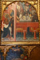St Andrew saves bishop from devil disguised as a fair woman detail from Life of St Andrew Retable at The Cloisters. New York, NY.