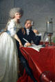 Detail of Antoine-Laurent Lavoisier & His Wife by Jacques-Louis David at Metropolitan Museum of Art. New York, NY.