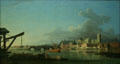 Building of Westminster Bridge painting by Samuel Scott at Metropolitan Museum of Art. New York, NY.