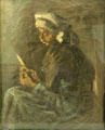 The Potato Peeler on back of self-portrait by Vincent van Gogh at Metropolitan Museum of Art. New York, NY.