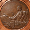 Robert Louis Stevenson bronze relief by Augustus Saint-Gaudens at Metropolitan Museum of Art. New York, NY.