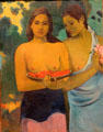 Two Tahitian Women painting by Paul Gauguin at Metropolitan Museum of Art. New York, NY.