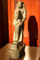 Stone donor presenting a mummified Osiris from Thebes, Egypt at Morgan Library. New York City, NY.