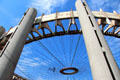 Suspension roof details of New York State Pavilion for 1964 New York World's Fair in Flushing Meadows. Brooklyn, NY.