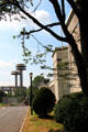 Queens Museum of Art with former New York State Pavilion beyond. Brooklyn, NY.