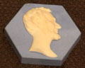 Abraham Lincoln paperweight tile by Mosaic Tile Co. of Zanesville, OH at Brooklyn Museum. Brooklyn, NY.