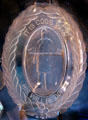 Pressed glass William McKinley plate "It is Gods Way, His will be done" at Brooklyn Museum. Brooklyn, NY.