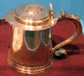 Silver tankard by Simeon Soumaine of New York at Brooklyn Museum. Brooklyn, NY.