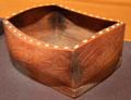 Haida bent-corner bowl from Skidgate, Queen Victoria Islands, BC at Brooklyn Museum. Brooklyn, NY.