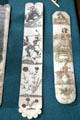 Scrimshawed whalebone busks used in corsets at Whaling Museum. Cold Spring Harbor, NY.