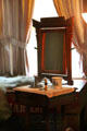 Shaving stand & mirror in Ted Jr's bedroom at Roosevelt's House Sagamore Hill NHS. Cove Neck, NY.