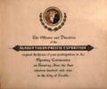 Invitation to Alaska Yukon Pacific Exposition opening ceremonies at Taft House NHS. Cincinnati, OH.