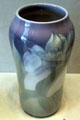 Earthenware blue vase by John Hamilton Delaney Wareham of Rookwood Pottery Co. of Cincinnati at Cincinnati Art Museum. Cincinnati, OH.