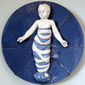 Terra cotta "Della Robbia" Foundling Plaque by Clement J. Barnhorn of Rookwood Pottery Co. of Cincinnati at Cincinnati Art Museum. Cincinnati, OH.