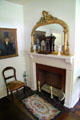 Living room fireplace at Edison Birthplace Museum. Milan, OH.