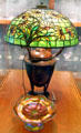 Tiffany glass lamp & dish at Milan Historical Museum. Milan, OH.