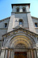 Romanesque facade of Fairchild Chapel at Oberlin College. Oberlin, OH.