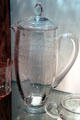 Covered pitcher with Needle Etchings at Tiffin Glass Museum. Tiffin, OH.