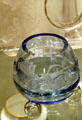 Glass bowl cut with roses at Tiffin Glass Museum. Tiffin, OH.