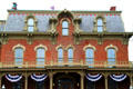 Upper story with slate covered mansard roof of Ida Saxton McKinley Historic House. Canton, OH