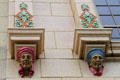 Sculpted heads on facade of building at 222 Market Ave. N. Canton, OH