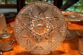 Pressed glass Fandango plate at National Heisey Glass Museum. Newark, OH.