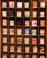 Collection of shaving mugs at Museum of Ceramics. East Liverpool, OH.