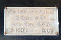 Lima Locomotive & Machine Co. of Lima, OH maker's plate on Rubicon at Carillon Historical Park. Dayton, OH.