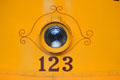 Headlight of City Railway trolley 123 at Carillon Historical Park. Dayton, OH.
