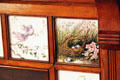 Painted tiles on fireplace in dining room of James A. Garfield home. Mentor, OH.