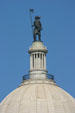 Bronze Native American Guardian atop Oklahoma State Capitol dome by Enoch Kelley Haney, a full-blooded Seminole Creek. Oklahoma City, OK.