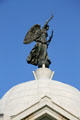 Sculpted winged victory atop Pennsylvania monument at Gettysburg National Military Park. Gettysburg, PA.